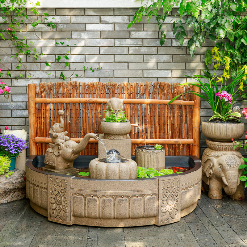 汉韵堂庭院花园流水摆件鱼池