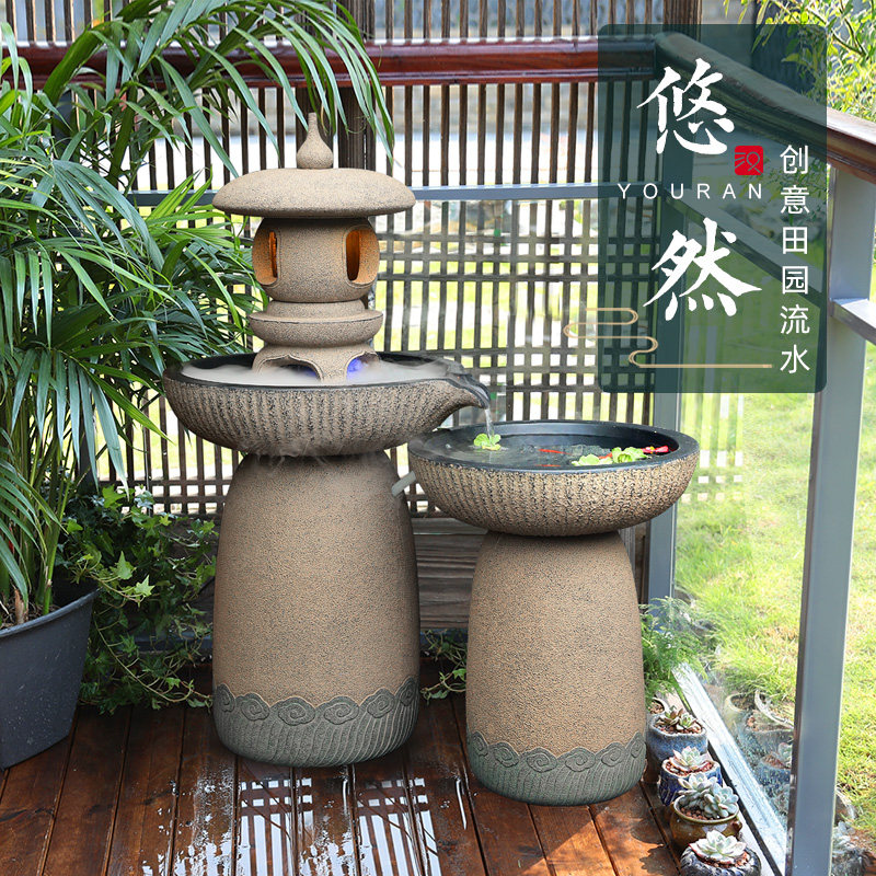 汉韵堂中式阳台落地流水摆件露台顶楼办公室装饰造景喷泉水景,家居饰品,流水摆件,淘宝优惠券,粉丝福利购,淘宝优惠卷