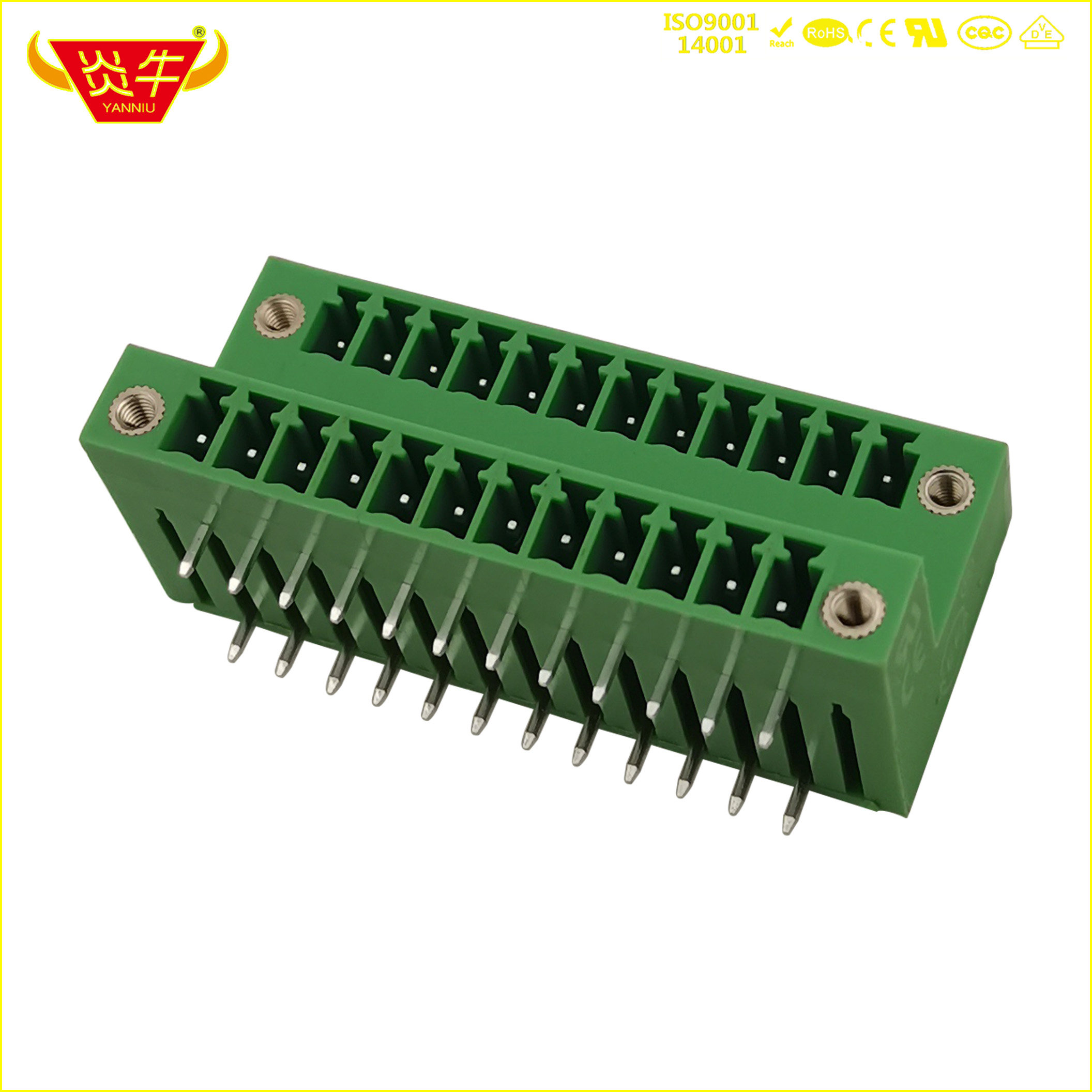 3.81mm凤凰双层插拔式PCB接线端子15EDGRTM/KF2EDGRTM/MCD1.5-GF