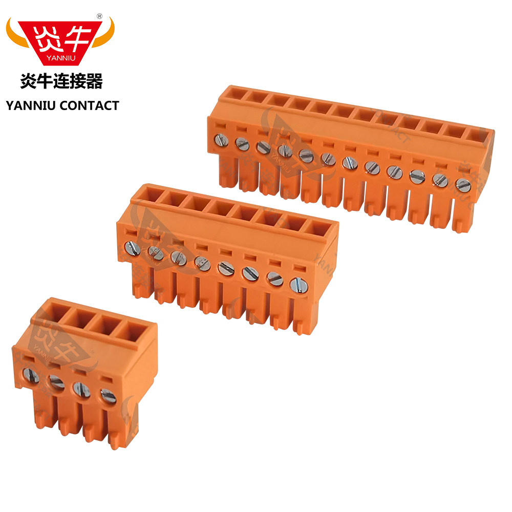 橙色YN15EDGK/KF2EDGK/EC381V/MC1.5-ST炎牛PCB接线端子3.81mm
