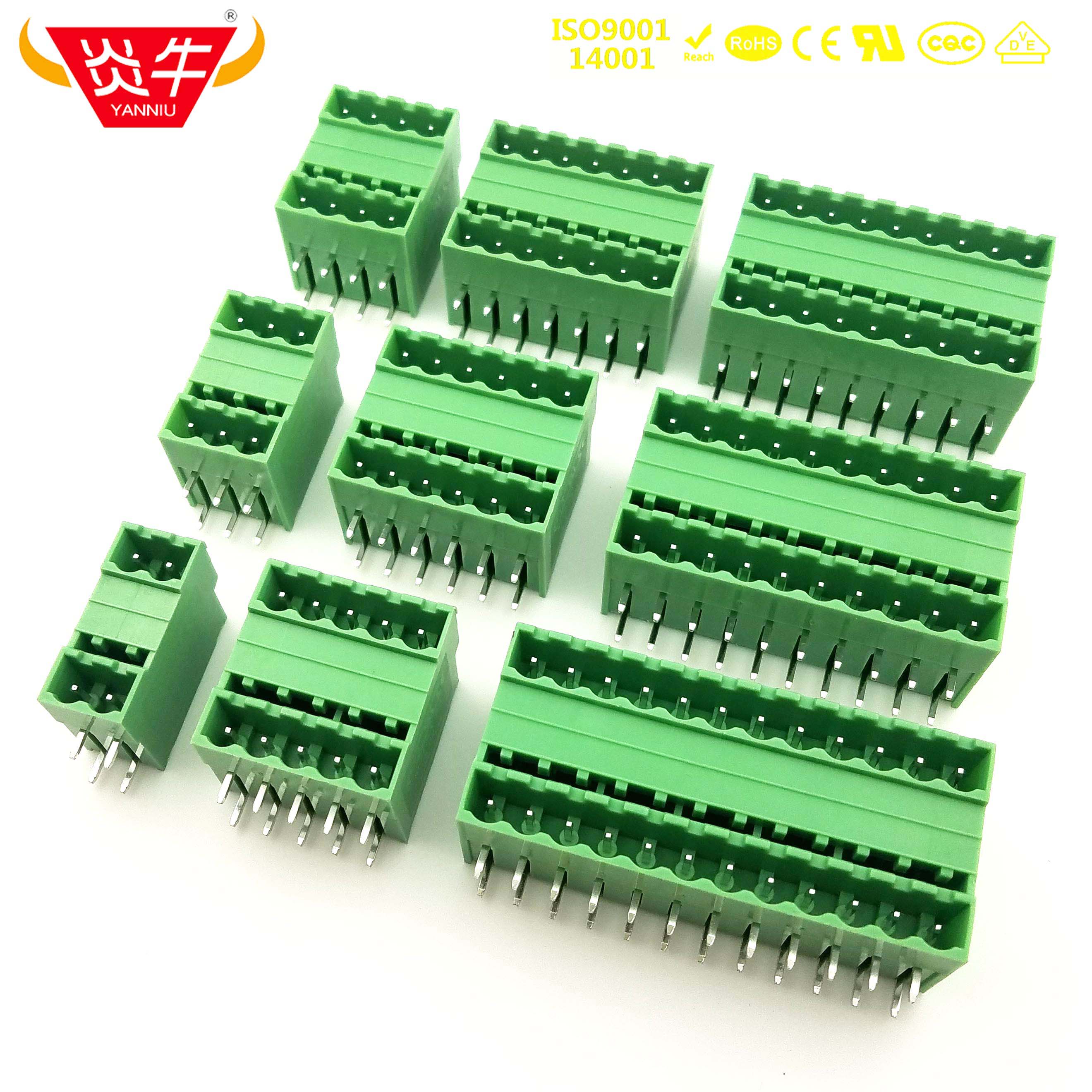 5.0mm双层插拔式PCB接线端子针座KF2EDGRH/MDSTB2.5-G1凤凰接线柱