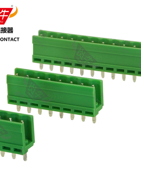 3.96mm绿色扁平插拔式PCB接线端子台HT396V接插件连接器接线排