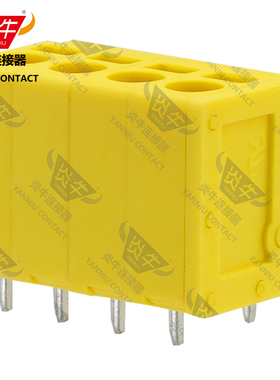 黄色YN271V/DG/KF205V/SPT1.5炎牛PCB接线端子3.5mm弹簧凤凰端子