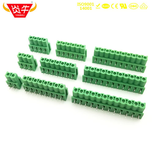 5.0mm凤凰pcb接线端台反向插头