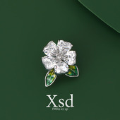 日韩小花朵胸针女高档精致胸花西装 别针闪亮设计感简约配饰礼物潮