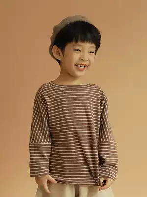 oddtails Boy base shirt Spring and Autumn 2021 New Stripe Children Tong T-shirt T-shirt Long Sleeve Top