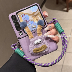 适用华为PuraX折叠屏手机壳小米mixflip2壳膜一体三星zflip6/7FE毛绒公仔荣耀MagicVFlip2斜挎手提pocket2女