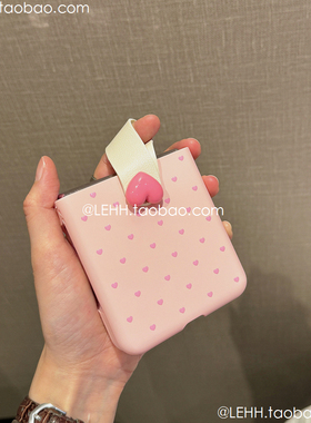 适用三星zflip6/7手机壳华为pocket2/puraX复古波点oppofindn3小爱心荣耀magicvflip可爱小米MIXflip2指环扣