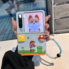 可爱立体香菇适用华为puraX手机壳小米mixflip2壳膜一体pocket2肤感nova挂绳三星zflip6/7荣耀v手提链n3潮