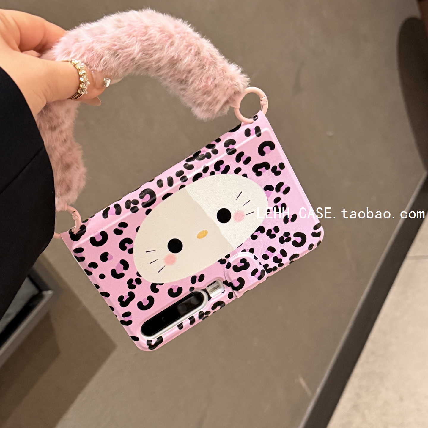 横版豹纹KT适用华为purax典藏版手机壳新款Pocket2不折叠书本壳小米mixflip2全包外壳三星zflip7/6可爱手提女