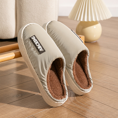 防水棉拖鞋男士秋冬季居家用2025新款厚底保暖加绒加厚毛毛棉鞋女