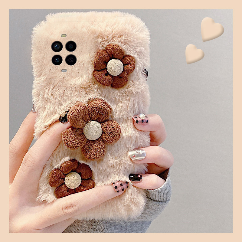 适用华为nova14手机壳nove12ultra立体花朵13pro毛茸茸11毛绒绒hinova9毛毛8简约7秋冬10冬天5冬季6活力版9se