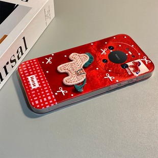 2026刺绣小马适用华为mate80promax手机壳mete80gts新年70air红色60rs非凡大师50e本命年40pro 马年十卡通女p