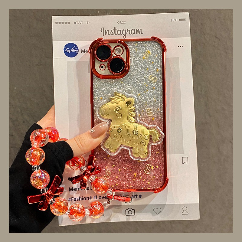 手机壳硅胶2026马年马上有钱手链