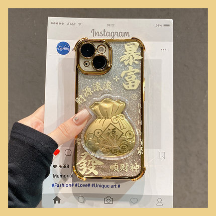 2026立体福袋适用opporeno15手机壳reno14pro新年reon13暴富12金色11por闪粉10马年9四角8防摔7硅胶6软壳oppo