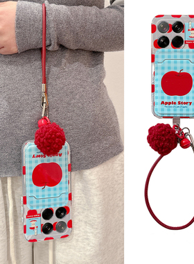 适用小米15手机壳14pro蓝色13ultra格纹12s红色11青春版10s苹果9卡包civi4卡套3带铃铛21s至尊版mi挂绳手绳女