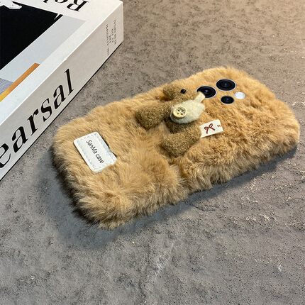2026毛绒小马适用opporeno15手机壳reno14秋冬reon13pro+毛茸茸12新年11马年10卡通9立体ace2冬天7se十oppo女