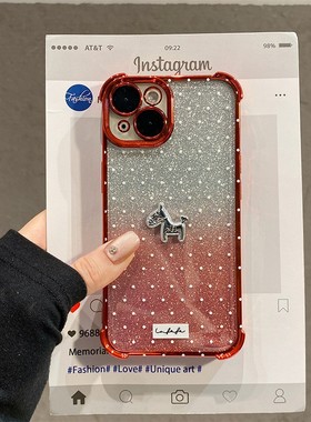 2026波点小马适用oppo一加ace6手机壳1+ace6马年卡通0pp0新年红色十oneplus闪粉四角防摔本命年新款硅胶软壳p