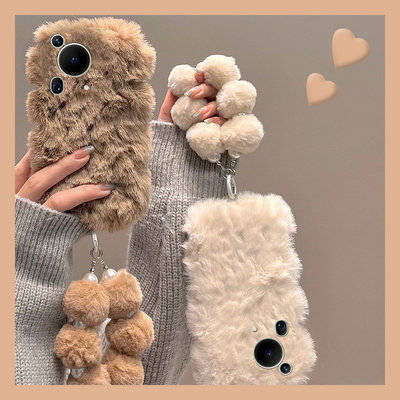 适用华为pura70手机壳p70ultra简约pura70pro+p60art波浪p40纯色p60秋冬p50e毛绒p30冬季p20十p10plus绒毛p9