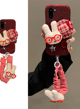 毛绒米菲兔适用oppo一加ace6手机壳1+15秋冬ace5竞速版13t红色12绒布11pro带3v挂件9rt挂链8卡通7十oneplus女