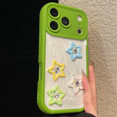 ins风彩色星星适用摩托罗拉motog86手机壳g84立体g75带g71s挂链g82g55钻石g53g52多巴胺g45g35滴胶g34g32g30