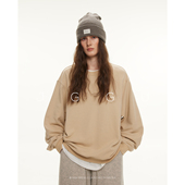 晶咕黑标JGGU 闲情午后 100%精梳纯棉极简质感宽松百搭卫衣女