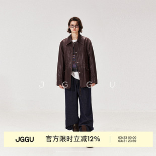 晶咕黑标JGGU羊皮革 可两穿拆卸皮衣外套 栲胶植鞣工艺复古美式