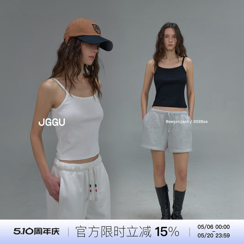 晶咕黑标JGGU【温热空气】春季新款百搭气质经典背心上衣女