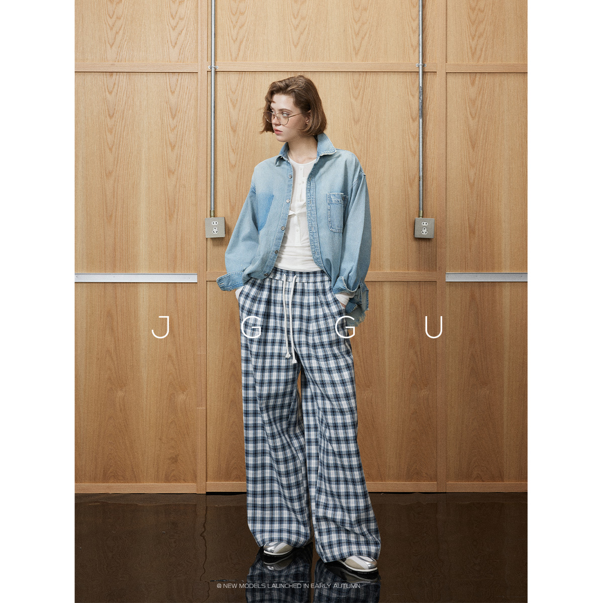 晶咕黑标JGGU【自在简括】100%棉+匠心重洗水复古做旧感牛仔衬衫