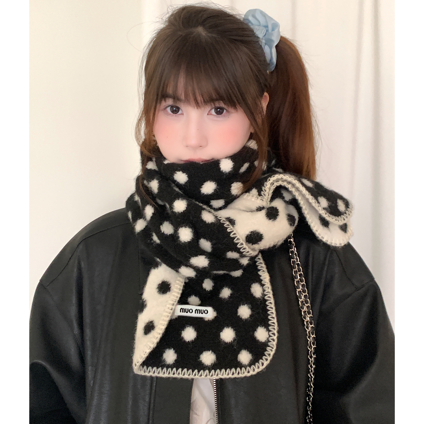 含羊毛波点软糯双面毛绒针织围巾女冬季韩系保暖防寒护颈百搭围脖,服饰配件/皮带/帽子/围巾,围巾/丝巾/披肩,淘宝优惠券,粉丝福利购,淘宝优惠卷