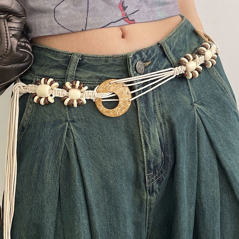 女编织蜡绳文艺复古腰绳百搭