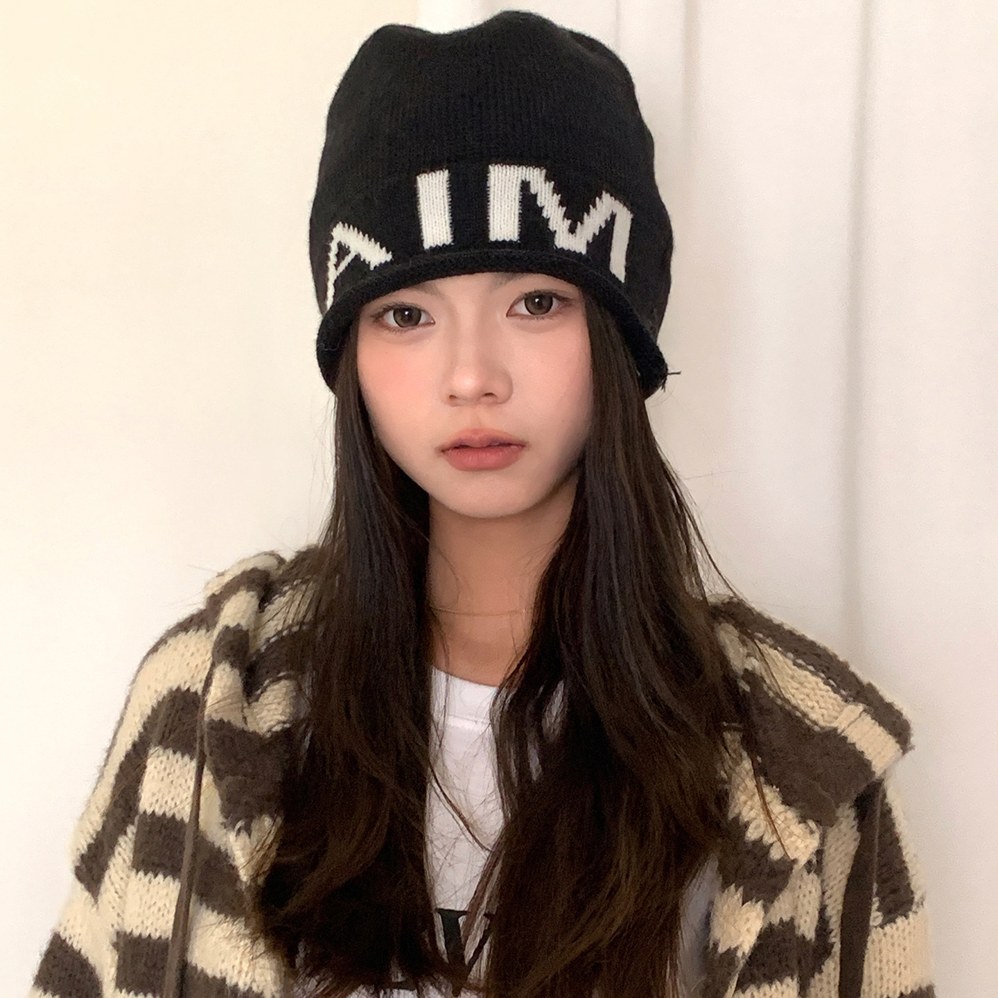 含羊毛ins风保暖堆堆帽