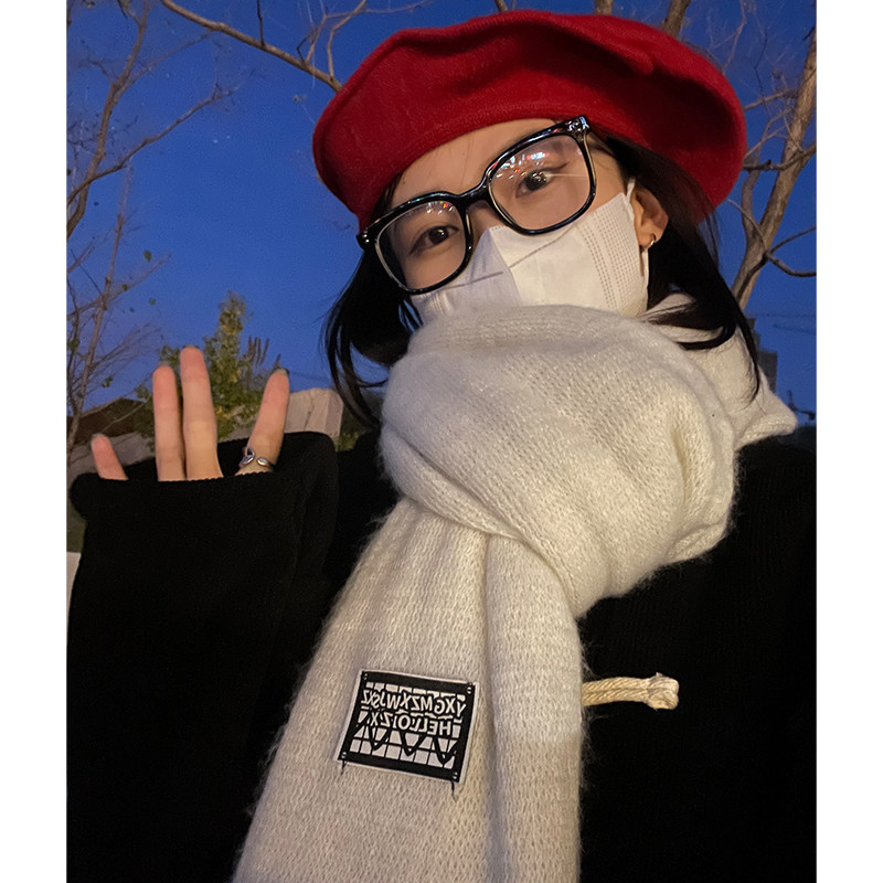 刺毛叔叔秋冬流苏纯色女围巾保暖