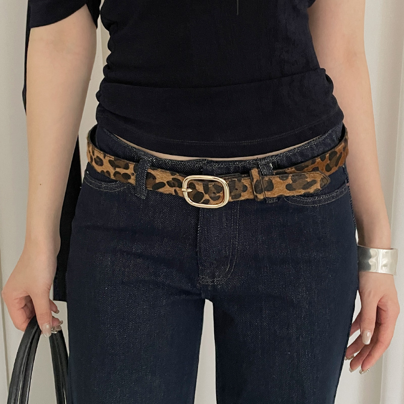女豹纹复古辣妹风个性腰带百搭
