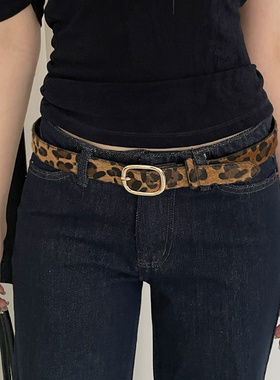复古辣妹风豹纹腰带女2025新款个性y2k设计感裤带配牛仔裤子皮带