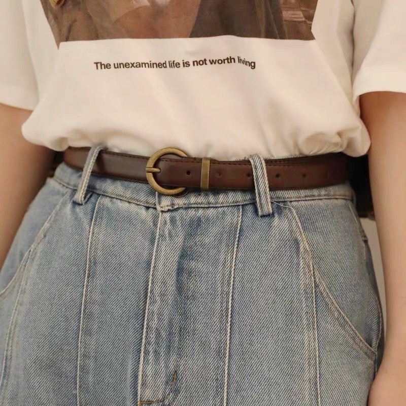 耐用小众复古皮带女士配牛仔裤细