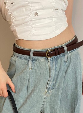 复古简约皮带女时尚港风设计新款百搭配牛仔裤腰带休闲高级感裤带