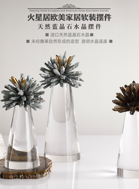 极简约透明天然奢华软装水晶花