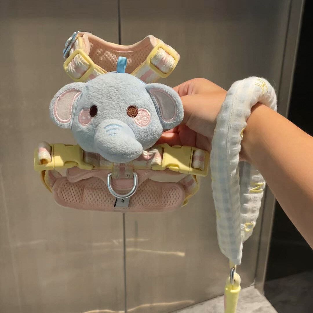 可爱狗狗牵引绳背心式泰迪比熊宠物外出小型犬遛狗绳子猫咪胸背包