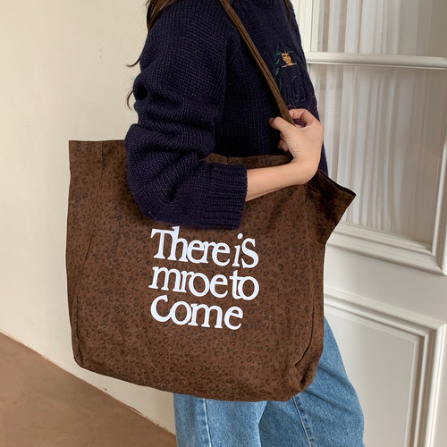 豹纹帆布包女2025新款