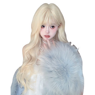 一口喵【美式白开水】女日常网红金色长卷发lolitta自然甜美假发