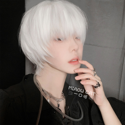 taobao agent A bite of meow wigs net red man short hair handsome, natural five, the same short -haired Japanese white gay guy hair