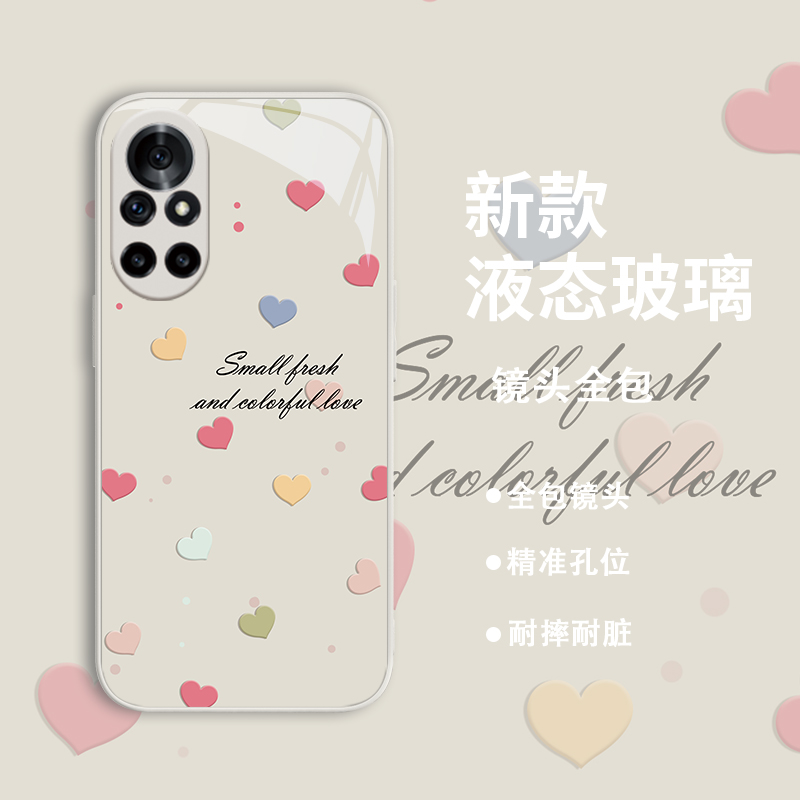 适用OPPOReno11爱心手机壳ins风vivo新款x100x90彩色小米14/13/10女款findx7简约iQOO12红米k70玻璃neo9/8se