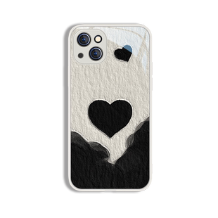 适用苹果14plus手机壳15Pro复古风iPhone13苹果16油画17爱心12女款11promax日韩xr情侣x时尚8玻璃7plus/mini