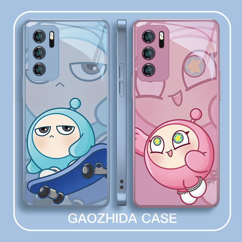 适用华为卡通可爱蛋仔防摔玻璃