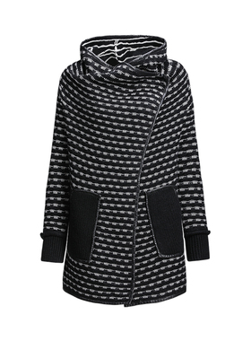 靓诺黑白格外穿毛衫LW22384A