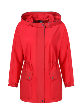 靓诺烈焰红休闲风衣LF22135A