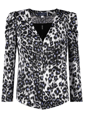 LIANGNUO靓诺豹纹长袖针织T恤衫女新款LC13012A