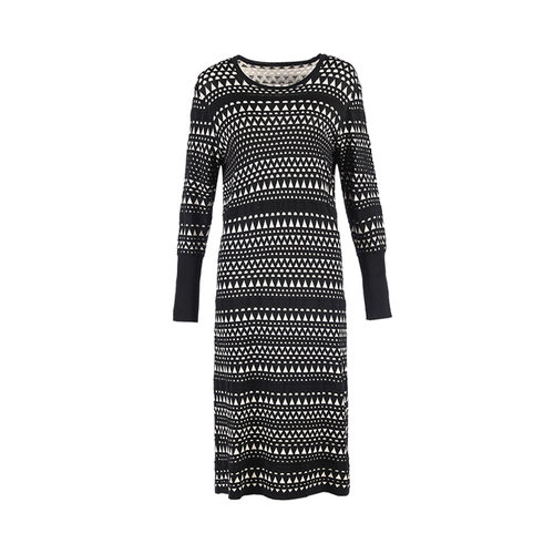 黑米色钩花毛衫连衣裙LL15333A