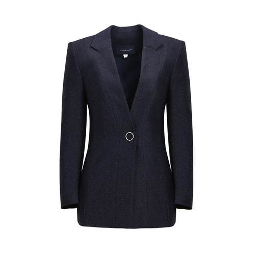 女士修身显瘦收腰翻领西装外套